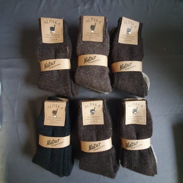 2 Paar Dicke Alpaka - KINDER-Stricksocken